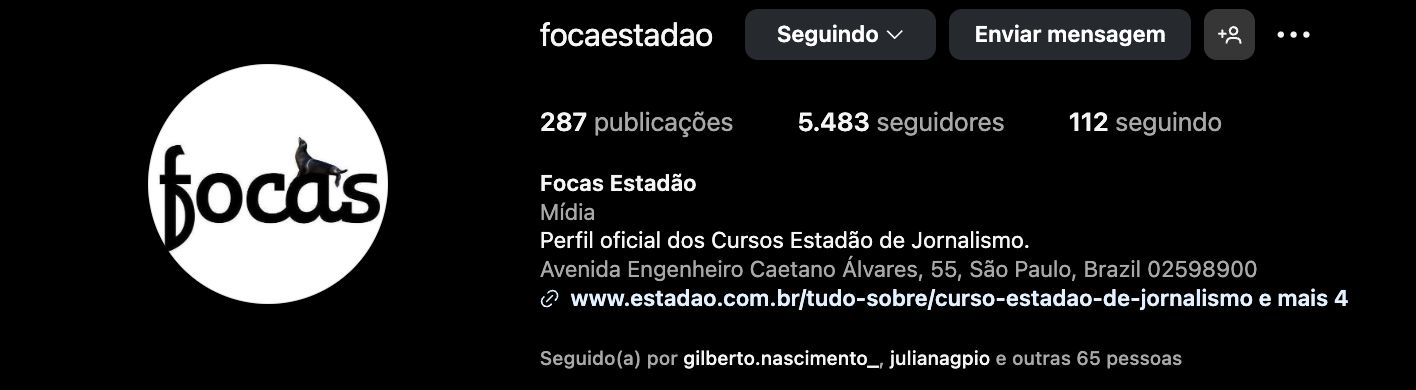 Focas Estadão — perfil no Instagram